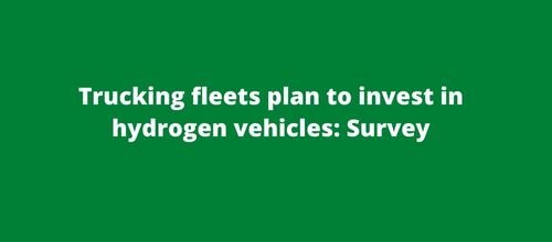 Trucking fleets plan to invest in hydrogen vehicles