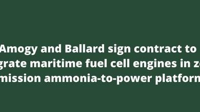 Amogy and Ballard sign contract to integrate maritime fuel cell engines in zero-emission ammonia-to-power platform