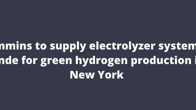 Cummins to supply electrolyzer system to Linde for green hydrogen production in New York