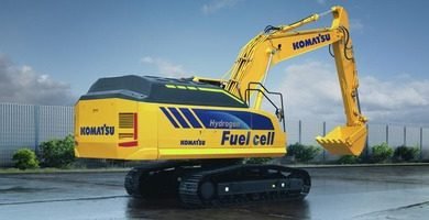 Komatsu develops medium-sized hydraulic excavator concept machine with a hydrogen fuel cell